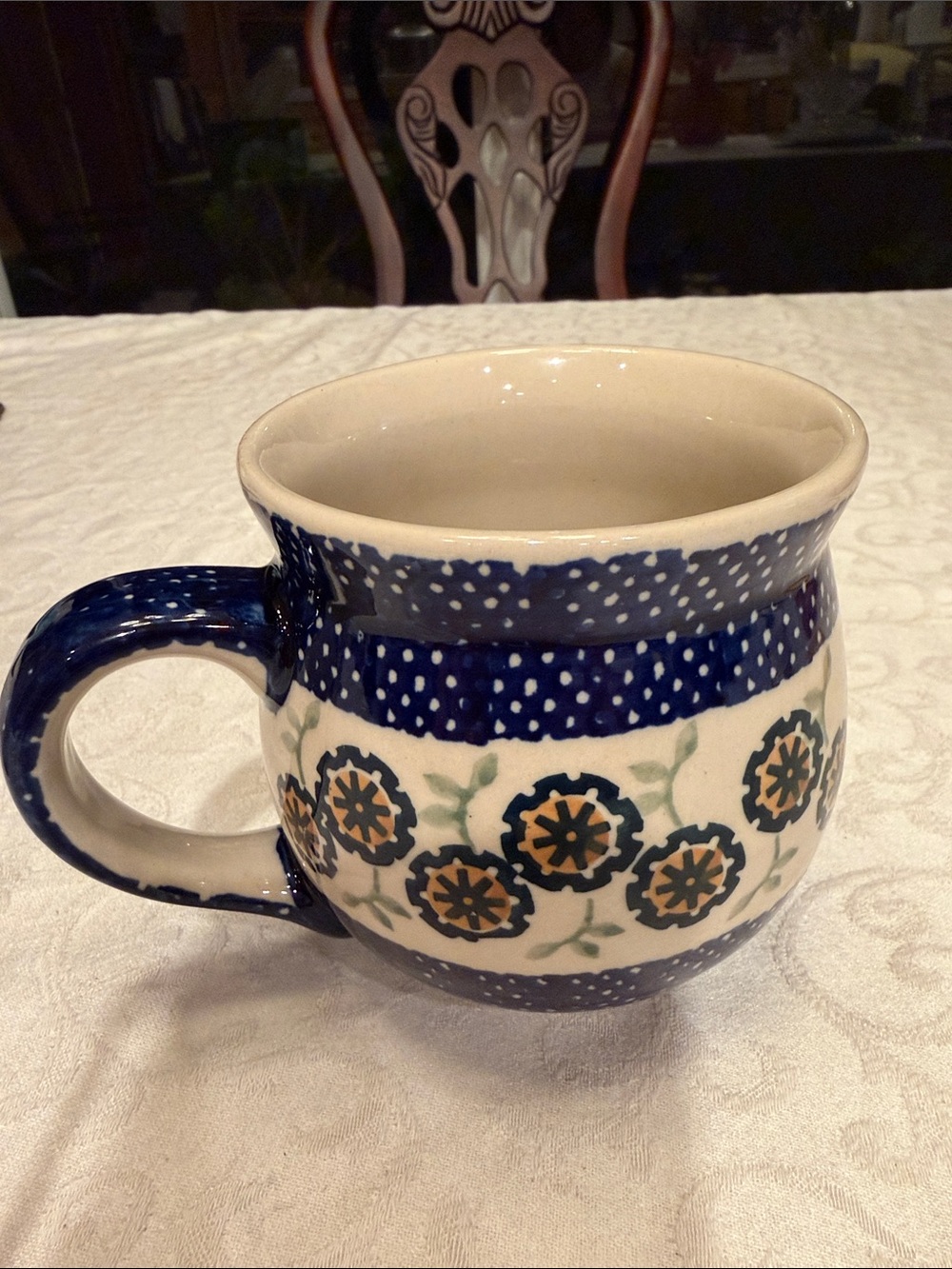 Polish pottery mug hand made in Poland